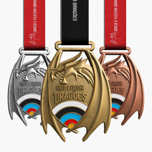 Medalha 3D Arco e Flecha Dragões